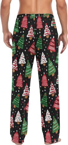 Mens Pajama Pants with Pockets - Soft Cute Lounge Pants for Christmas Tree Cake Occasion in Saudi Arabia