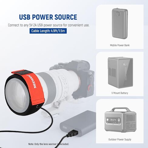 NEEWER 16"/400mm USB Lens Heater Warmer with 3 Temperature Settings, Dew Heater Strip Prevents Dew Fog Condensation for DSLR Mirrorless Camera Telescope Binocular Astrophotography, HW-17B in Saudi Arabia