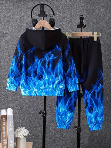 Boys Hoodie Pant Set 3D Print Hooded Sweatshirt Sweatpant Suit 2 Piece Clothing Set for 4-14 Years in Saudi Arabia