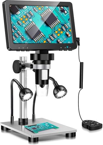 Microscopes, 7‘' Digital Scope 1200X Zoom 12MP HD Electronic Camera Magnifier for Soldering Phone Repair Scope in Saudi Arabia