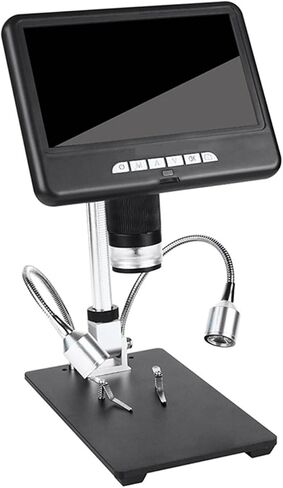 Microscope, 7" Digital Microscope 2MP 100X USB 3D Video Microscopes for Phone Repair Soldering Tool Jewelry Magnifier Ima Rotate in Saudi Arabia