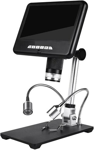 Microscope, 7" Digital Microscope 2MP 100X USB 3D Video Microscopes for Phone Repair Soldering Tool Jewelry Magnifier Ima Rotate in Saudi Arabia