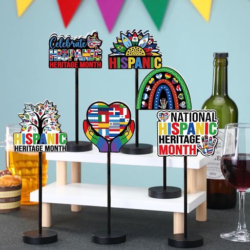 6 PCS 6 PCS Juneteenth Table Decorations Wooden Menced Centerdenth Tier -Tiered Tiered Tresh Decor in Kuwait
