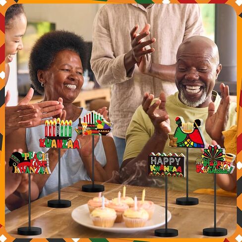 6 PCS 6 PCS Juneteenth Table Decorations Wooden Menced Centerdenth Tier -Tiered Tiered Tresh Decor in Kuwait