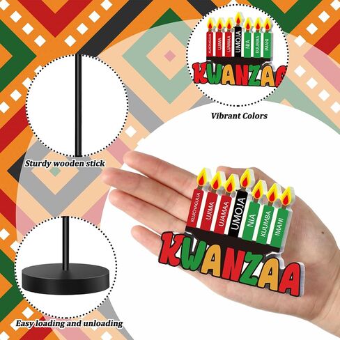 6 PCS 6 PCS Juneteenth Table Decorations Wooden Menced Centerdenth Tier -Tiered Tiered Tresh Decor in Kuwait