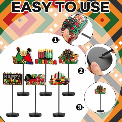 6 PCS 6 PCS Juneteenth Table Decorations Wooden Menced Centerdenth Tier -Tiered Tiered Tresh Decor in Kuwait