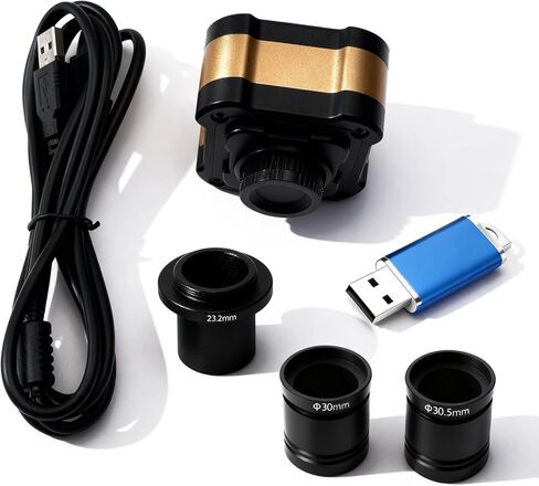 كاميرا مجهرية بدقة 2K HD، بدقة 4 ميجابكسل 2688 × 1520، مزودة ببرامج تصوير متقدمة - تتميز بالتقاط الصور وتسجيل الفيديو وأدوات القياس الدقيقة in Kuwait
