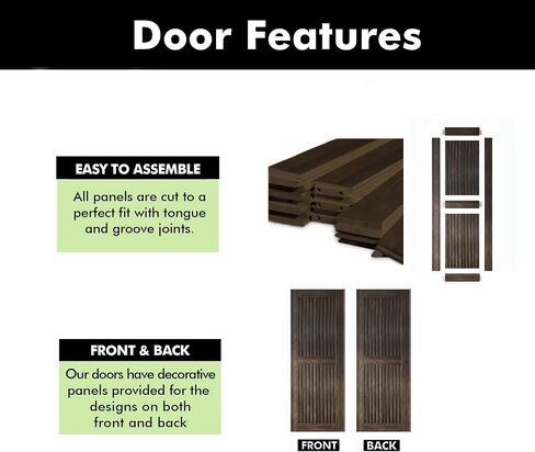 Homacer 50 in. x 80 in. Vertical Stripe Design Ebony Finished & Unassembled Pine Wood Barn Door (Interior Use Only) in Saudi Arabia
