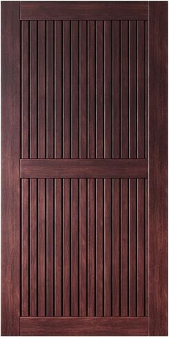 Homacer 48 in. x 80 in. Vertical Stripe Design Red Mahogany Finished & Unassembled Pine Wood Barn Door (Interior Use Only) in Saudi Arabia