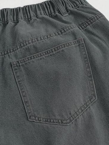 High Waist Wide Leg Jeans, Light Blue Denim, Elastic Waistband, Baggy Fit in Saudi Arabia