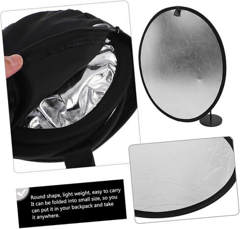 Gatuida Portable Photography Light Reflector with Silver and Camera Flash Diffuser for Outdoor Portraits Soft Balanced Lighting Easy Storage for Photographers and Creators in Saudi Arabia