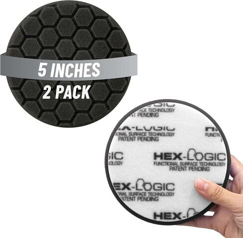 Chemical Guys Hex-Logic 5.5" Quantum Buffing Pad Black (2 Pack) - Finishing Pad for Ultra-Soft Paintwork and Final Polish - Works with Dual Action and Rotary Polishers (BUFX116HEX502) in Saudi Arabia