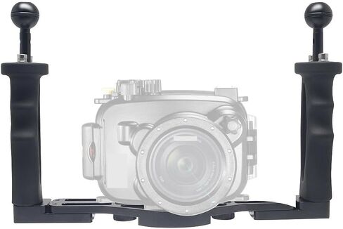 Mcoplus مقبض مزدوج تحت الماء علبة كاميرا مقبض قبضة قوس ل Gopro SJCAM لكانون لسوني لأوليمبوس PT-059 TG5 TG6 TG4 كاميرا HOU in Saudi Arabia
