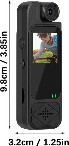 2K Body Camera with Video 180 Degree Rotating Lens Wearable Pocket Camera for Outdoor Travel in Saudi Arabia