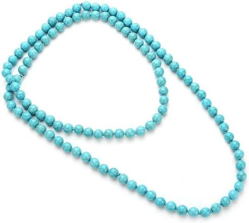 Jayumo 8mm Mala Beads Netclace Natural Stone التأمل بيان القلادة اليدو in Kuwait