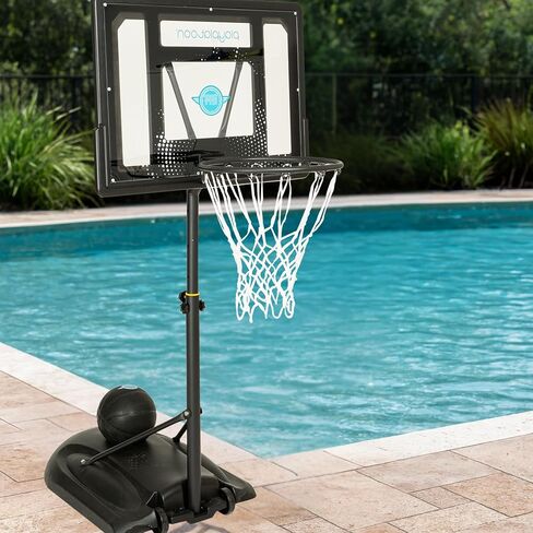 Play Play Play Pool Coolball Basket Bootball Above Games للعائلة - ارتفاع قابل للتعديل 3-4 أقدام ، ويشمل كرة سلة جلدية بو ومضخة الهواء - رائعة لسطح حمام السباحة in Saudi Arabia