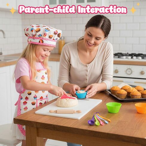 Lovestown Kids Cooking and Baking Tets ، 32pcs Kids Chef Hat and Apron Play Play Toys for Toddler Gift in Saudi Arabia