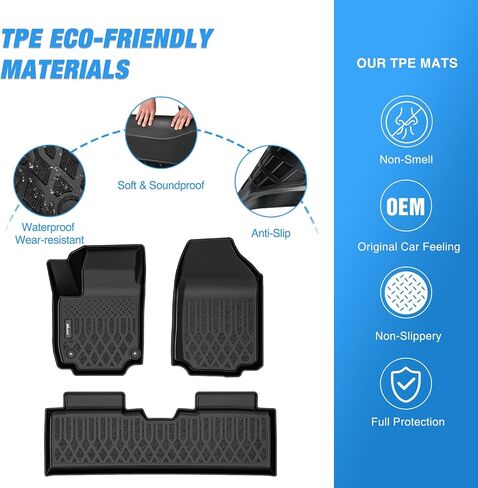 Nilight Floor Mats for Chevy Traverse 2009-2017/2008-2017 Buick Enclave / 2007-2010 Saturn Outlook / 2007-2016 GMC Acadia All Weather Custom Fit Heavy Duty Floor Liners in Saudi Arabia