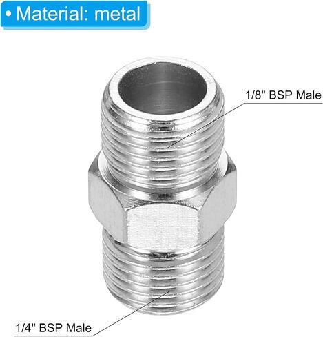 PATIKIL 1/8 to 1/8 Air Brush Hose Adapter, 4PCS 1/8" BSP Male to 1/8" BSP Male Fitting Conversion Adapter Nipple Metal Connector for Air Compressors in Saudi Arabia