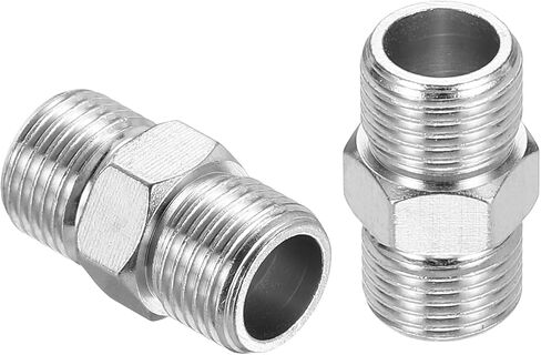 PATIKIL 1/8 to 1/8 Air Brush Hose Adapter, 4PCS 1/8" BSP Male to 1/8" BSP Male Fitting Conversion Adapter Nipple Metal Connector for Air Compressors in Saudi Arabia