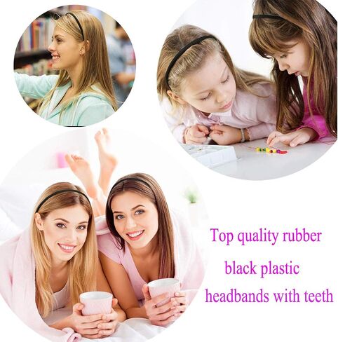 Springtime 12pcs Chain Plastic Headbands for Girls Women Colorful Headbands with Teeth For Kids Teens in Saudi Arabia