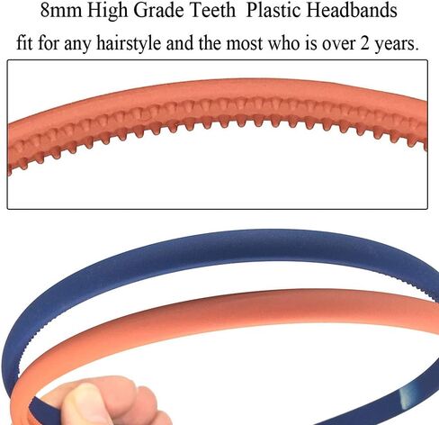 Springtime 12pcs Chain Plastic Headbands for Girls Women Colorful Headbands with Teeth For Kids Teens in Saudi Arabia