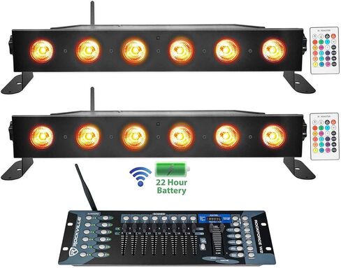 2 Rockville Best Strip 60 Black Rechargeable Light Bars+Wireless DMX Controller in Saudi Arabia