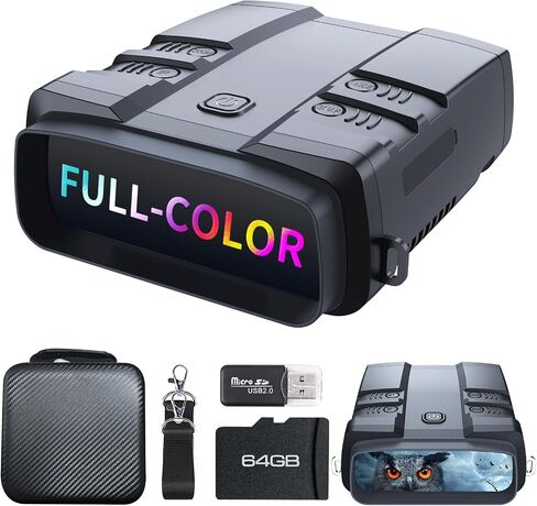Night Vision Goggles, True 4K Night Vision Binoculars, Built-in Powerful Focusable IR, 6000mAh Rechargeable Battery, Super Large Display, Long Viewing Range, Free 64GB Card (Carbon Black) in Saudi Arabia