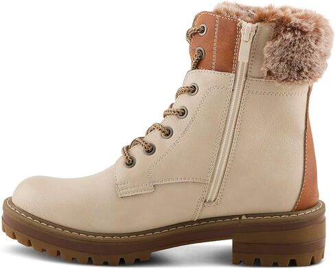 PATRIZIA CANARIO Women’s Winter Boot – Water-Resistant Faux Leather Ankle Boot with Faux Fur Lining & Lug Sole in Saudi Arabia