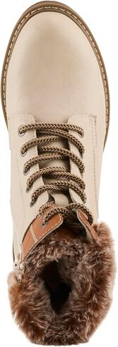 PATRIZIA CANARIO Women’s Winter Boot – Water-Resistant Faux Leather Ankle Boot with Faux Fur Lining & Lug Sole in Saudi Arabia