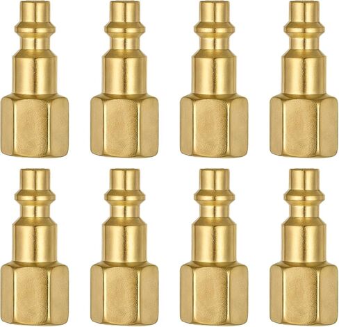 8Pcs 1/4-Inch Air Hose Fittings And Quick Connect Air Fitting Brass Female Coupler Plug Compressor Fittings Thread Solid Brass NPT Coupler Plug Hose Quick Connect Adapter in Saudi Arabia