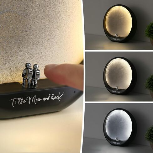 mamre Moon Lamp for Living Room, Decoration Night Light, Anniversary Valentine Gifts for Him, Mr & Mrs Signs for Wedding Table Décor, Home Gift Xmas Gift, Newlywed Couples Under The Full Moon in Saudi Arabia