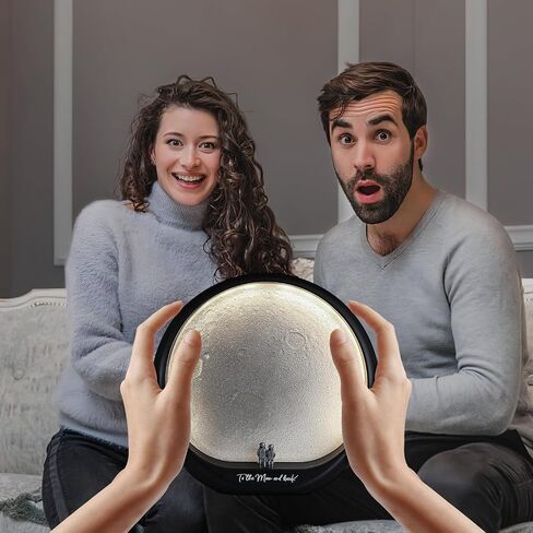 mamre Moon Lamp for Living Room, Decoration Night Light, Anniversary Valentine Gifts for Him, Mr & Mrs Signs for Wedding Table Décor, Home Gift Xmas Gift, Newlywed Couples Under The Full Moon in Saudi Arabia