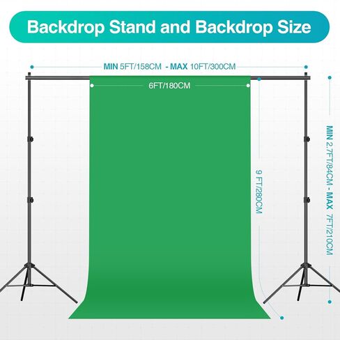 EMART 7 x 10ft Backdrop Support System with Sand Bag, Photography Lighting Kit with 45W CFL Bulb*12, 6 * 9ft Backdrop *3, Umbrellas&Softbox Lighting Kit for Studio Recording, Portrait&Video Shooting in Saudi Arabia