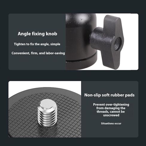 Lightweight Aluminum Alloy 3/8 to 1/4 Screw Adapter Ball Head with 360 Degree Rotation Suitable for Camera Tripod Mounts in Saudi Arabia