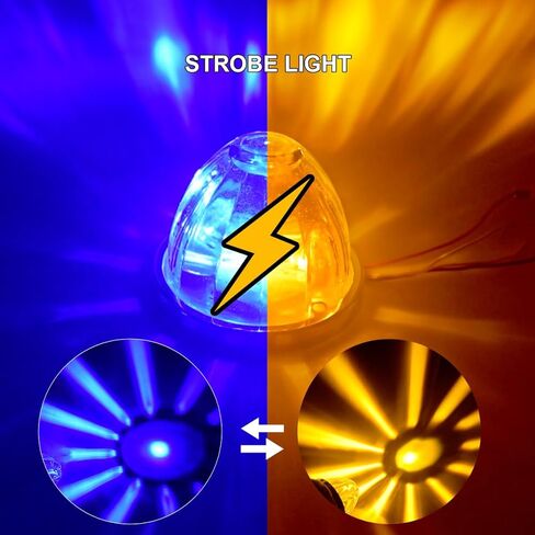 2PCS Dual Color Big LED Watermelon Lights, 3 Inch Clear Lens Yellow White 5W LED Side Marker Turn Signal Lights with Bezel for F-reightliner K-enworth P-eterbilt Trailer Semi Trucks in Kuwait