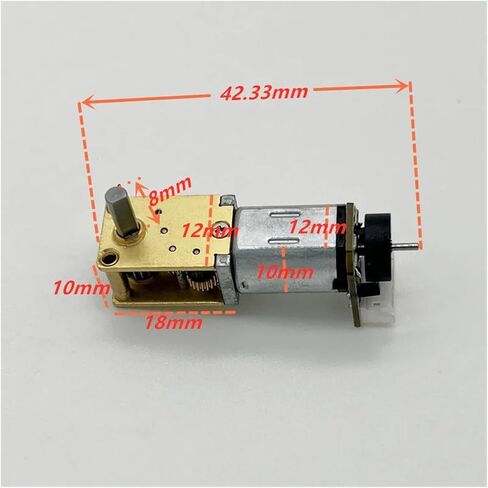 Dual/Single Shaft N20 Gear Moror Reducer Low Speed 4~380RPM Engine Robot DC Metal Motors with Encoder(34 to136rpm D Shaft) in Saudi Arabia