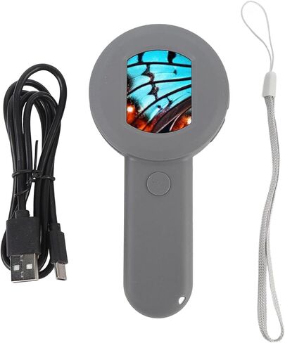 مجهر رقمي مع شاشة LCD مقاس 2 بوصة، وعدسة مجوهرات مضيئة 100 مرة مع 8 مصابيح LED قابلة للتعديل وكاميرا بدقة 16 ميجابكسل، وعدسة مكبرة محمولة باليد للأطفال البالغين in Kuwait