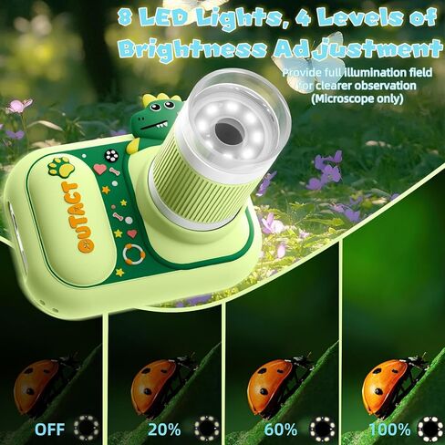 مجهر رقمي صغير محمول باليد 1000x مع شاشة 2.4 بوصة 1080P محمولة 2 في 1 كاميرا بإضاءة LED in Saudi Arabia