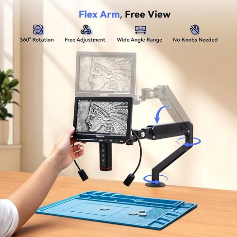 TOMLOV Autofocus 4K Digital Microscope: 8" TM4K-AF Flex Arm HDMI Micro Soldering Microscopes for Adults+TOMLOV 4K Autofocus Microscope TM4K-AF Max in Saudi Arabia