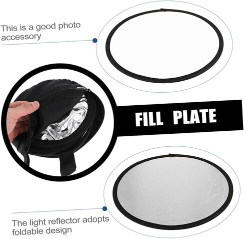 Portable Photography Reflector and Camera Light Diffuser Compact Silver and White Reflector for Outdoor and Indoor Photo Lighting in Saudi Arabia