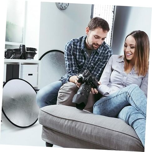 Portable Photography Reflector and Camera Light Diffuser Compact Silver and White Reflector for Outdoor and Indoor Photo Lighting in Saudi Arabia