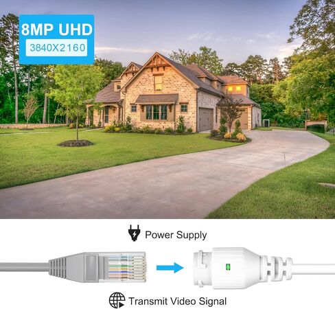 4K/8MP Outdoor Security Bullet POE IP Camera, Human/Vehicle Detection, 98ft Color Night Vision, IP67 Weatherproof, MicroSD Recording (256GB), 2 Way Talk in Saudi Arabia