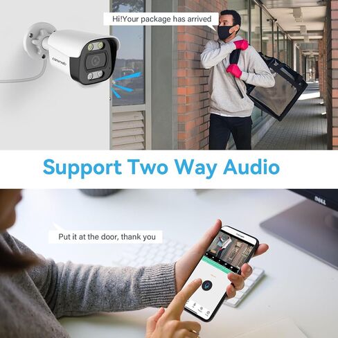 4K/8MP Outdoor Security Bullet POE IP Camera, Human/Vehicle Detection, 98ft Color Night Vision, IP67 Weatherproof, MicroSD Recording (256GB), 2 Way Talk in Saudi Arabia