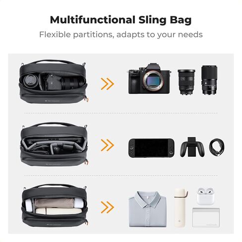 K&F CONCEPT Storage Sling Bag, Vlog Photography Camera HandBag, Portable Carrying Case for Switch 2/Steam Deck/DJI Osmo Pocket 3/Mobile 7P/GoPro/Insta360 Action Cameras & Digital Accessories in Kuwait