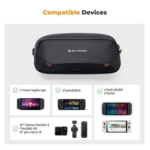 K&F CONCEPT Storage Sling Bag, Vlog Photography Camera HandBag, Portable Carrying Case for Switch 2/Steam Deck/DJI Osmo Pocket 3/Mobile 7P/GoPro/Insta360 Action Cameras & Digital Accessories in Kuwait