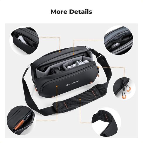 K&F CONCEPT Storage Sling Bag, Vlog Photography Camera HandBag, Portable Carrying Case for Switch 2/Steam Deck/DJI Osmo Pocket 3/Mobile 7P/GoPro/Insta360 Action Cameras & Digital Accessories in Kuwait