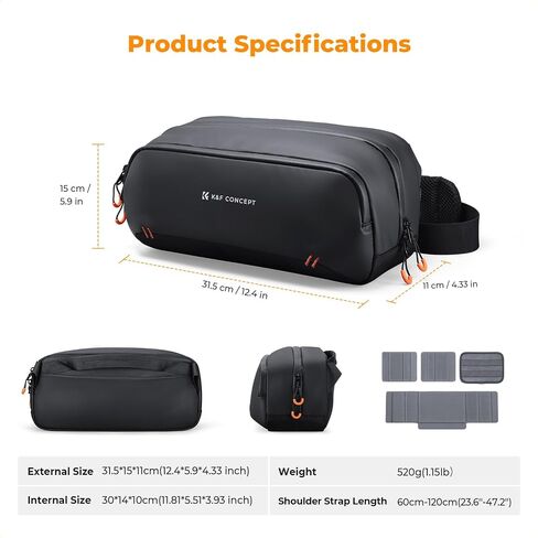 K&F CONCEPT Storage Sling Bag, Vlog Photography Camera HandBag, Portable Carrying Case for Switch 2/Steam Deck/DJI Osmo Pocket 3/Mobile 7P/GoPro/Insta360 Action Cameras & Digital Accessories in Kuwait