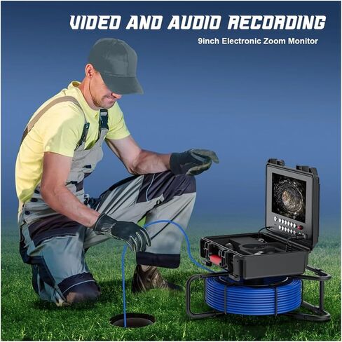 Drain Inspection Camera 9 Inch DVR Pipe Inspection Camera with 512HZ Locator 23MM Sewer Endoscope Camera with Meter Counter Self-Leveling in Saudi Arabia