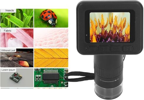 Handheld Digital Microscope 1000X Magnification IPS Screen USB Connect PC with 8 Adjustable LEDs Ideal for Students and Professionals in Saudi Arabia